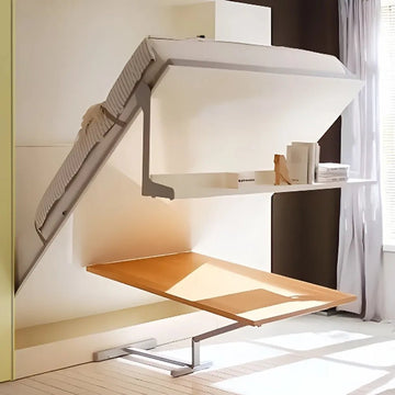 Foldable Murphy Bed with Integrated Work Desk
