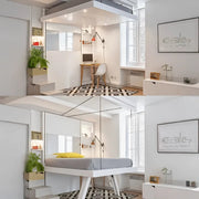 Loft-Style Retractable Bed with Hidden Workstation Below