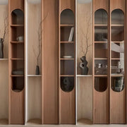 Arched Glass Display Cabinet with Sculptural Niches