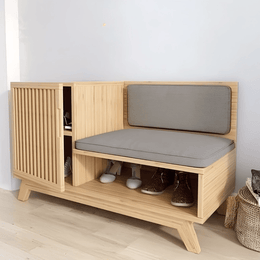 Entryway Shoe Storage Bench with Padded Seat