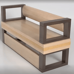 Contemporary Wooden Bench with Hidden Storage