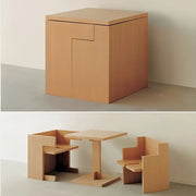 Foldable Cube Dining Set with Integrated Chairs
