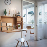 Wall-Mounted Fold-Down Desk with Shelf Storage