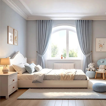 Cool grey undertones that soften the vibrancy of the blue.