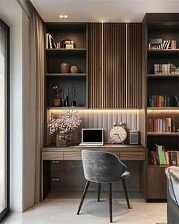 Warm Minimalist Study Nook