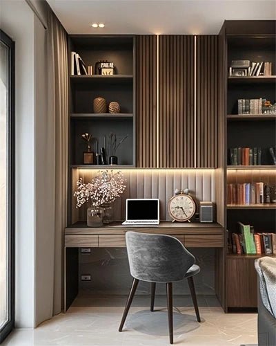 Warm Minimalist Study Nook