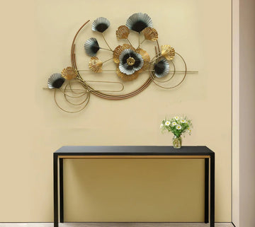 Gajraj Leaf Iron Multicolour Metal Wall Art