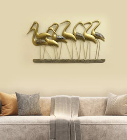 Iron French Flamingo Multicolour Floral Wall Art