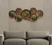 Wrought Iron Decorative Leaf Wall Art With Led In Multicolour