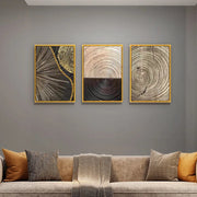Gold Engineered Wood (Set of 3) Art Prints