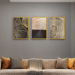 Gold Engineered Wood (Set of 3) Art Prints